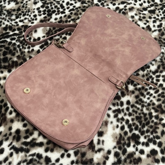 Urban Expressions women’s dusty pink saddle bag boho - Picture 3 of 13